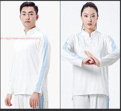 Unisex Martial Arts Suit Chinese Traditional Milk Silk Tai Chi Kung Fu Uniform