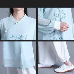Tai Chi Clothes Women Wushu Clothes Kung Fu Clothes Martial Art Uniform Cyan