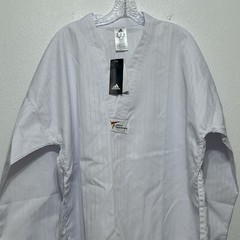 NWT Adidas White Striped World Taekwondo Martial Arts Uniform Coat Mens Size 200