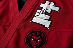 Sleeveless Red Brazilian Jiu Jitsu Gi -Premium BJJ Gi with Lion Embroidery &Belt
