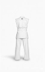 White Sleeveless Karate Gi | Lightweight Martial Arts Uniform | With Free belt