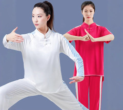 Unisex Martial Arts Suit Chinese Traditional Milk Silk Tai Chi Kung Fu Uniform