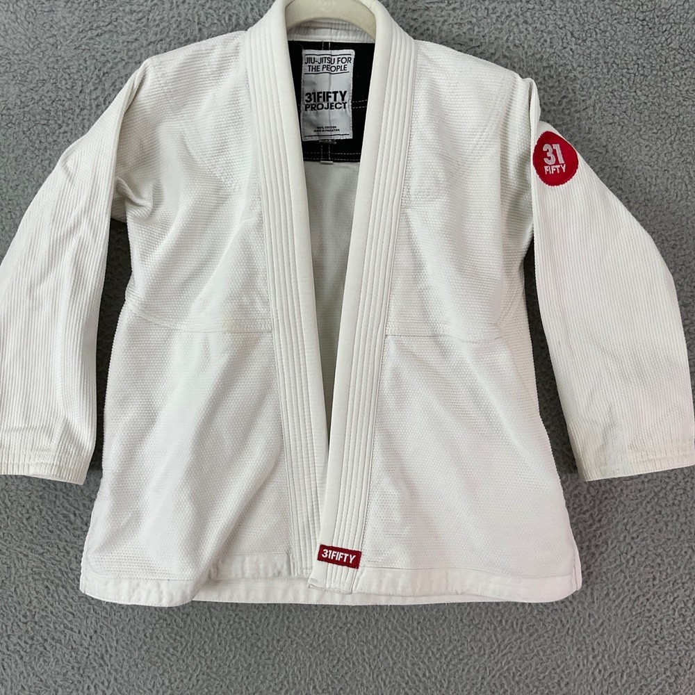 31Fifty Project Jiu-Jitsu Gi Top Mens M3 Combat Sports White Pearl Weave Cotton