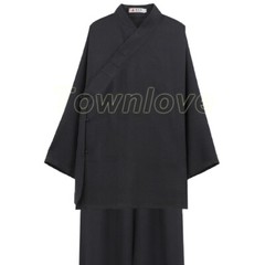 Unisex Wudang Taoist Cotton Linen Robe Kung Fu Tai Chi Uniform Martial Arts Suit