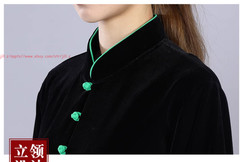 Fall Winter Unisex Tai chi Uniforms Warm Korean velvet Kung fu Martial arts Suit