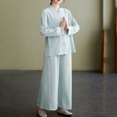 Cotton and Linen Yoga Suit Practice Suit Zen Tea Suit