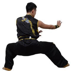 Sleeveless Kung Fu Martial Arts Uniform Tai Chi Nanquan Suit Dragon Embroidery