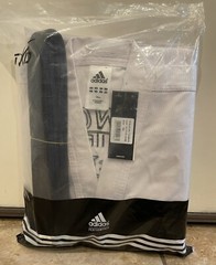 NWT Adidas Taekwondo ITF Black Belt Champion Uniform WH/BK adiTITF02 Sz 180