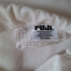 Fuji Pants Only Size AO White Martial Arts Karate Belted 'Pre Owned’