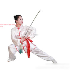 Korean Silk Chinese Women Men Kung Fu Uniform Martial Arts Wushu Taiji Suit Gift