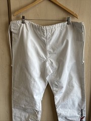 Fight Ready Jiu-Jitsu Pants Mens A2 White Drawstring Waist Straight Leg