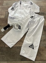 Gracie Jiu Jitsu White GI 0/130 Kids BJJ 100% Cotton + Belt