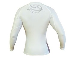 New Fuji Inverted MMA BJJ Jiu Jitsu LongSleeve Long Sleeve LS Rashguard – White