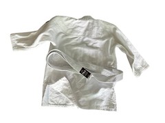 Fuji Kimono Kids Unisex Size 00 White Martial Arts Jiu Jitsu Shirt Top