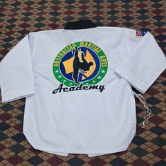 Adidas World Taekwondo Dobok Top Kids Size 120 Australia Martial Arts Logo White