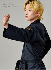 MOOTO MTX Slate Gray Color Uniform WT Demonstration Black Team Dobok Performance