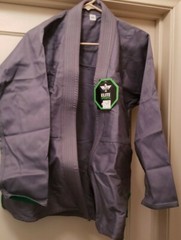 A2 Elite Sports Ultra Light PrShrunkGray Adult Brazilian Jiu Jitsu BJJ Gi W/Belt