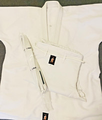 COMPLETE Martial Arts Gi w/Jacket, Pants, Belt YOUR JIU JITSU GEAR White SZ A3