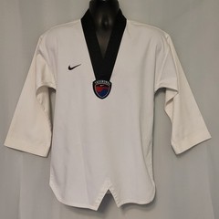 VTG Nike Korea Taekwondo White Karate Kimono Embroidered Swoosh Logo 6/160 US XS