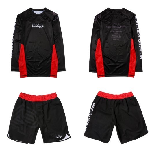 Albino and Preto Batch #33 Bodega X World Domination Rash Guard LS & short No Gi