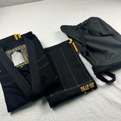 Twister Black Yellow Jiu Jitsu Fightwear With Bag Size A4