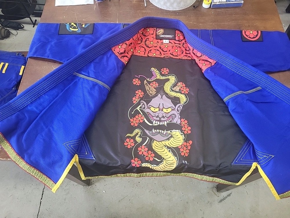 Shoyoroll Gi Blue Jiu-Jitsu Kimono Karate Kung Fu Uniform Pants Snake Size A-1