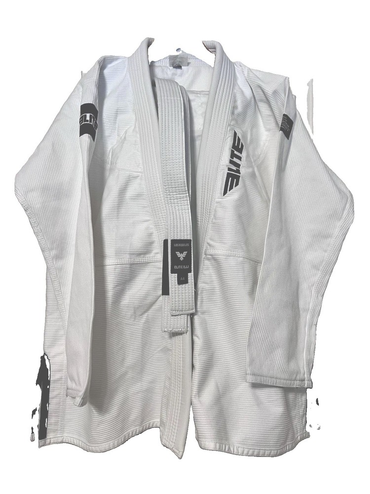 White Jiu Hi Jitsu Gi – Elite Sports – Size A4 – With White Belt