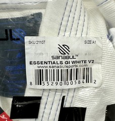 Sanabul Essential GI White V2 Size A1 Jiu Jitsu Jacket Mens Training White