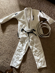 Elite Sports Jiu Jitsu Gi A2 Kimono Top Pants (A2) Set White Adult MMA