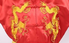 Silk Martial Arts Kung Fu Uniform Tai Chi Suit Wushu Clothes Dragon Embroidery