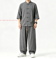Men Tang Suit Traditional Kung Fu Tai Chi Uniform Cotton linen martial arts Suit