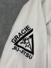Gracie Jiu-Jitsu BJJ Gi Jacket Kimono Top M White Mens 100% Cotton Uniform