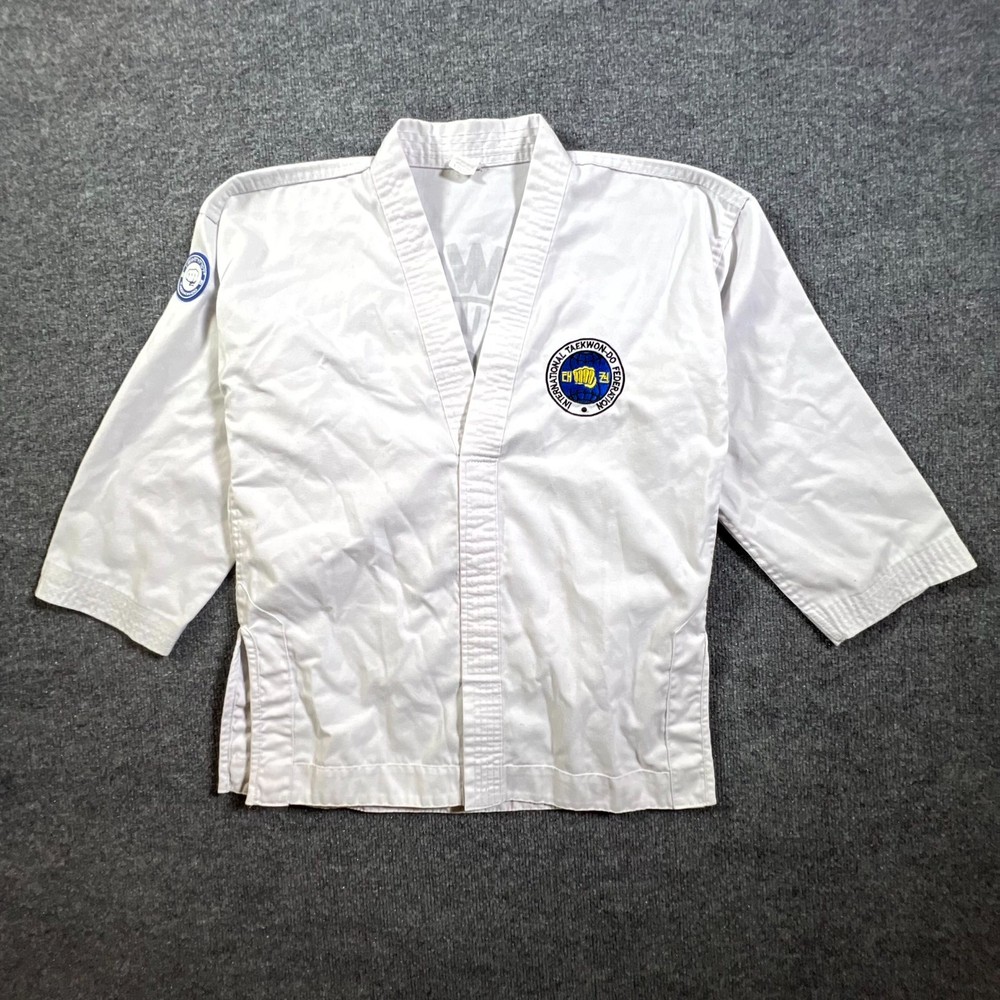 Mighty Fist Taekwondo Federation Uniform Unisex 150 White Jiu-Jitsu Martial Arts