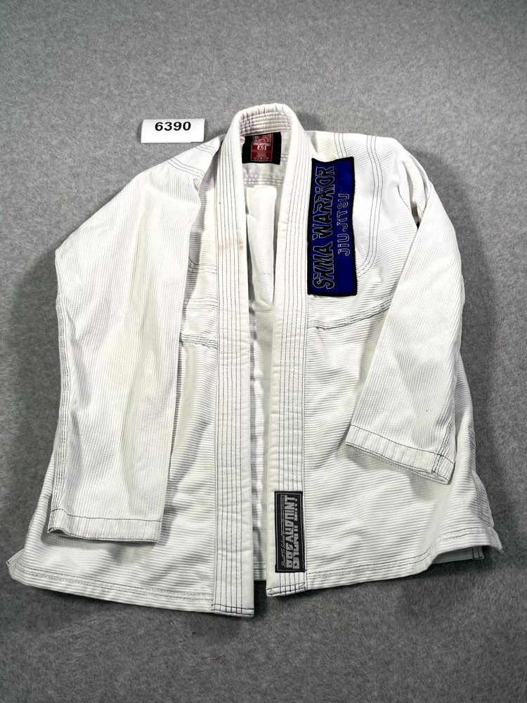 Break Point SKMA Warrior Jiu-Jitsu Kimono Jacket Mens A0 White Cotton Open Front