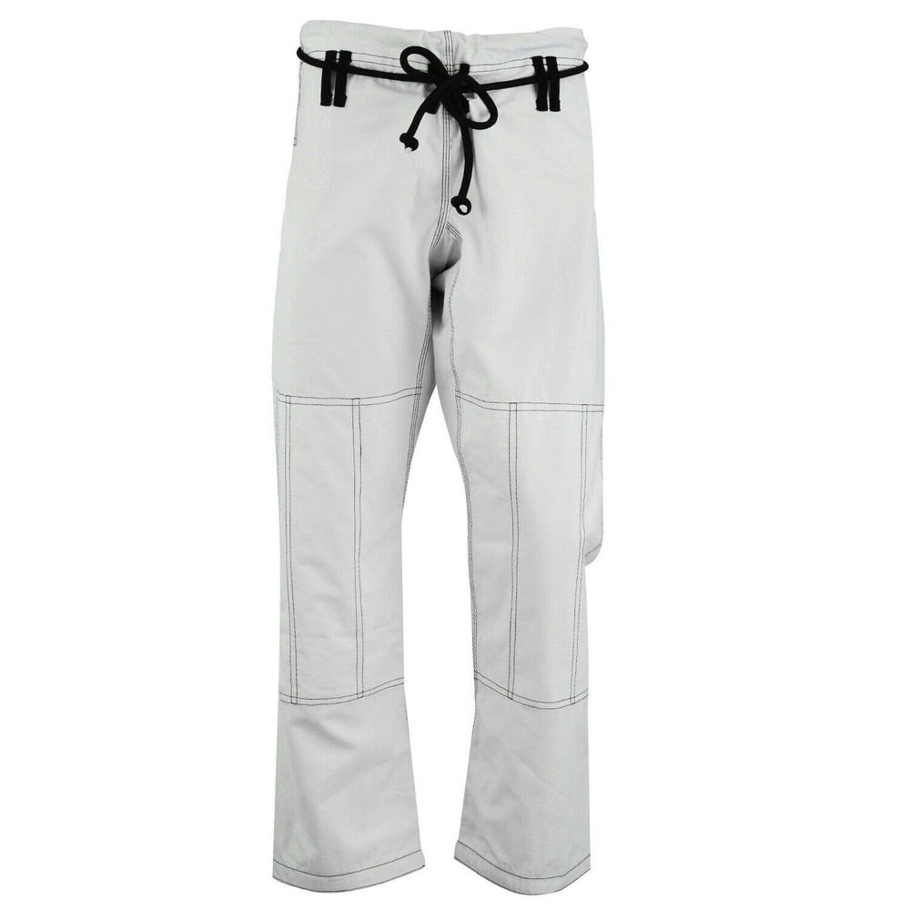 White BJJ Pants Jiu Jitsu Gi Martial Arts Grappling Training Trousers Ripstop
