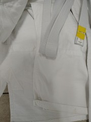 BOLD LOOK White Martial Arts Karate Uniform Pants Jacket Belt Size 1 Heavy Duty