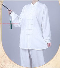 Unisex Tai Chi Kung Fu Suit Linen Cotton Morning Exercise martial arts Uniforms
