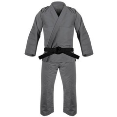Premium Grey Karate Gi Martial Arts Uniform with Black Belt – Professional suit.