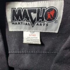Vintage Macho Brand Karate 2 PC Gi Large Tiger & Other Patches Youth SZ O/140