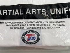 Taekwondo Karate Martial Arts Kid Youth Size 2 White Pants Shirt Set with Belt