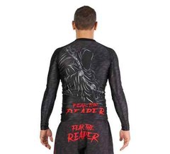 Fuji Fear the Reaper MMA BJJ Jiu Jitsu Long Sleeve LS Rashguard – Black/Red