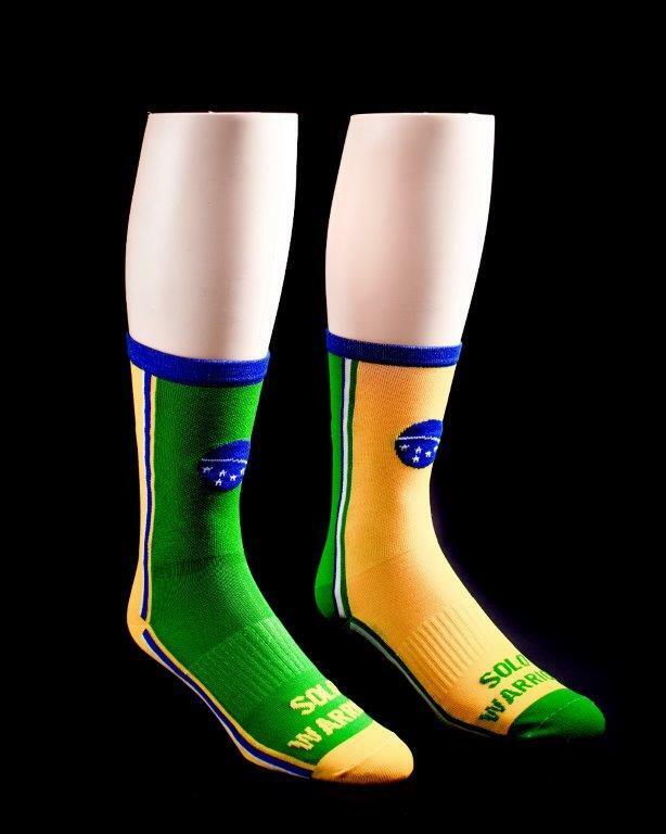 Brazilian Warrior flag 6″ Men’s and Women’s cycling sock with compression.