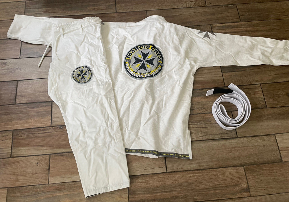 Marcio Cruz Kimonos Set Top Bottom Belt Brazilian Jiu-Jitsu MMA White Adult 3