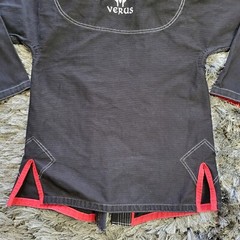 Verus Brazilian Jiu Jitsu Gi Men’s Size A00 Black Cotton Long Sleee Embroidered
