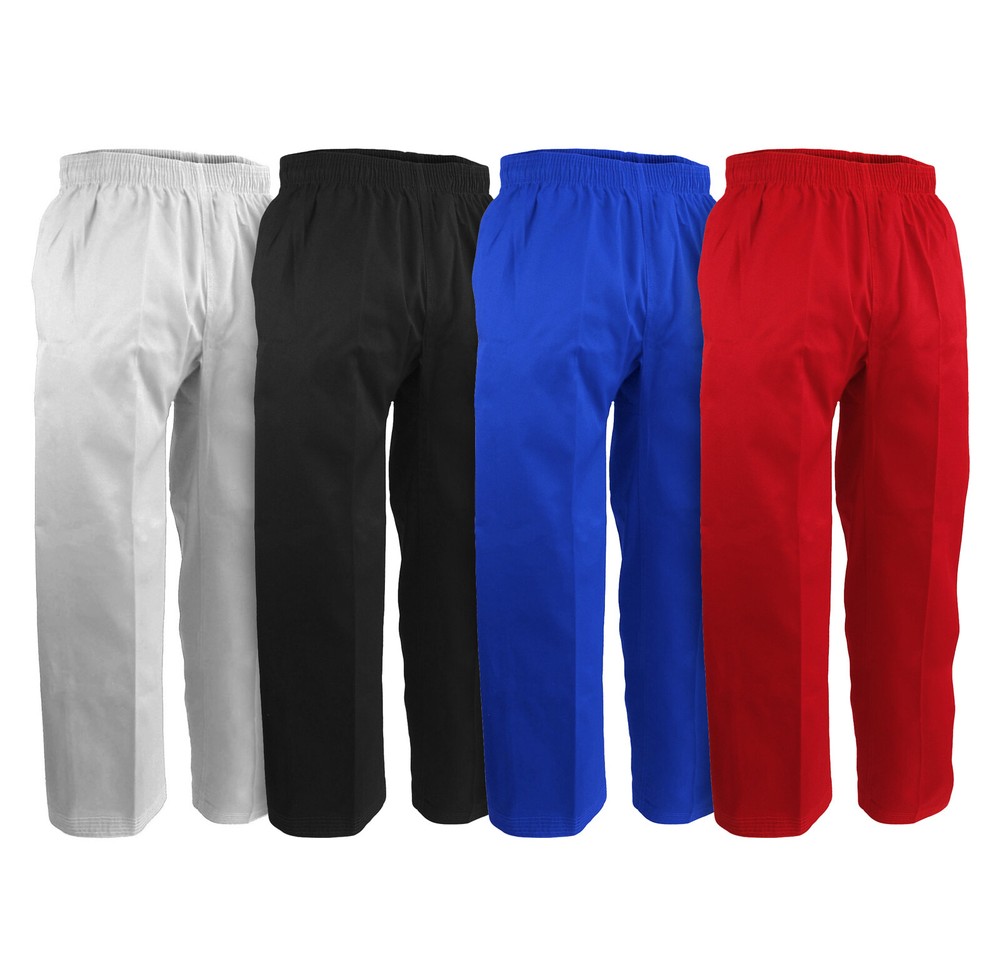 NEW Karate Taekwondo PANTS Martial Arts Uniform Adult Child White/Black/Red/Blue