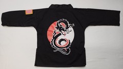 Bold Look Kids Black Gi Top Embroidered V-Neck Jou Jitsu Elite Force Martial Art