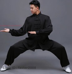 Women Men Kung Fu Tai Chi Uniform Ice Silk Martial Arts Wing Chun Clothes Suit