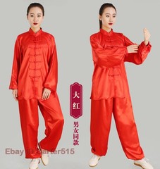 Chinese Kung Fu Tai Chi Faux Silk Uniform Arts Wushu Wing Chun Sets Unisex