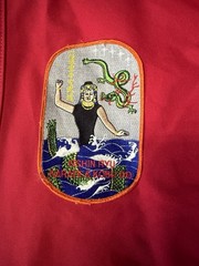 Vintage 1980s Red Isshin Ryu Instructor Gi Mizugami Patch Adult Med US Made