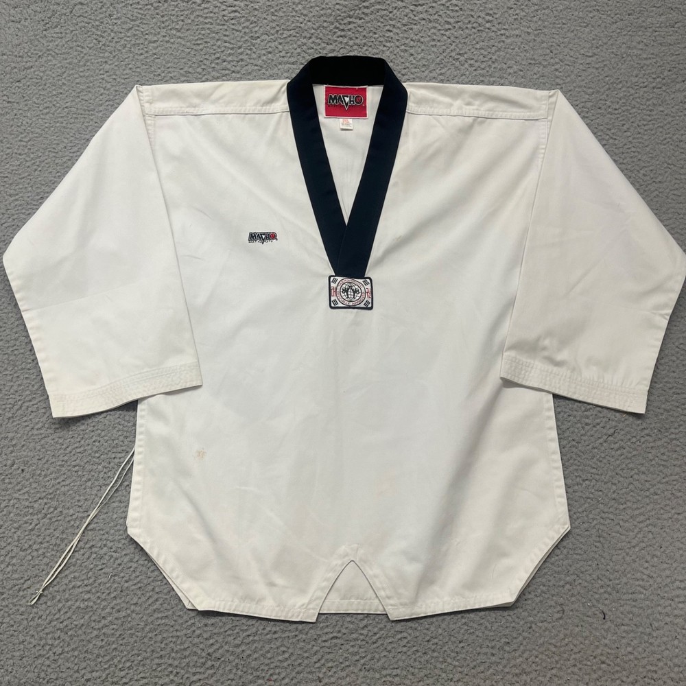 Macho Martial Arts Gi Adult 4 White Popover Top Vintage Jiu Jitsu Taekwondo